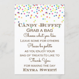 Invitación Rótulo de mesa rociado con arco iris de 5 x 7"