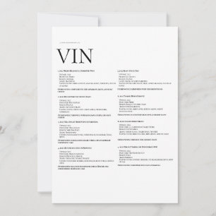 Invitación Rótulo de papel de menú de vino - Pantalla física 