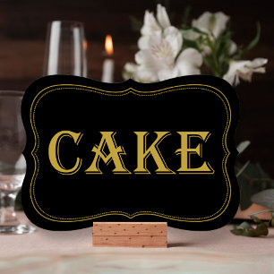 Invitación Rótulo de pasteles de Boda Gatsby de Black & Gold