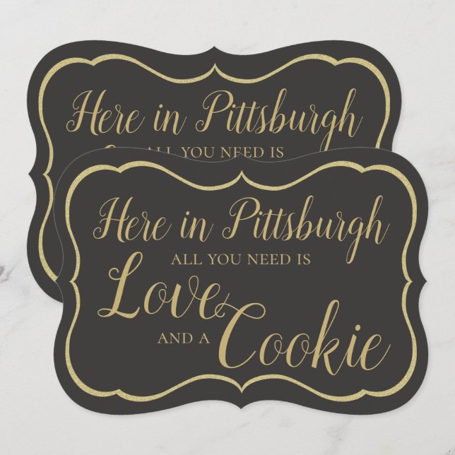 Invitación Rótulo de tabla de cookies de Pittsburgh (Anverso / Reverso)