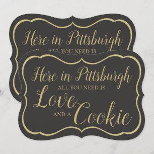Invitación Rótulo de tabla de cookies de Pittsburgh