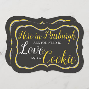 Invitación Rótulo de tabla de cookies de Pittsburgh