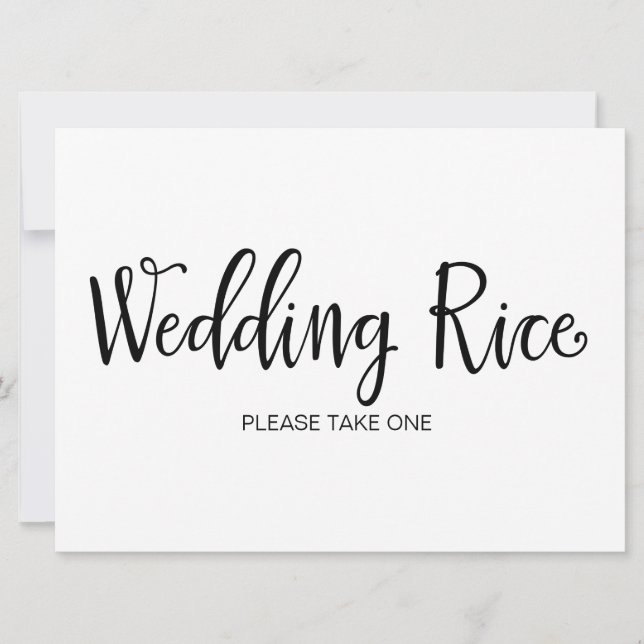 Invitación Rótulo de tabla de envío de arroz boda (Anverso)