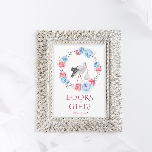 Invitación Rótulo de tabla de regalos Baby Shower rosa Rubor  (Subido por el creador)