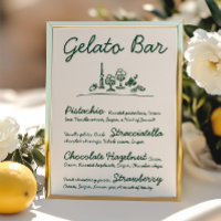Rótulo de tableta Boda de barra de gelato dibujado