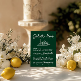 Invitación Rótulo de tableta Boda de barra de gelato dibujado