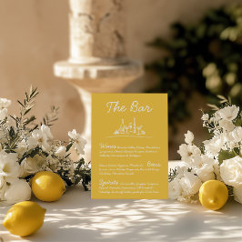 Invitación Rótulo de tableta Boda de barra dibujada a mano de