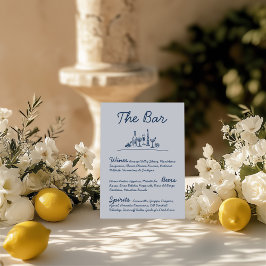 Invitación Rótulo de tableta Boda de barra dibujada a mano de