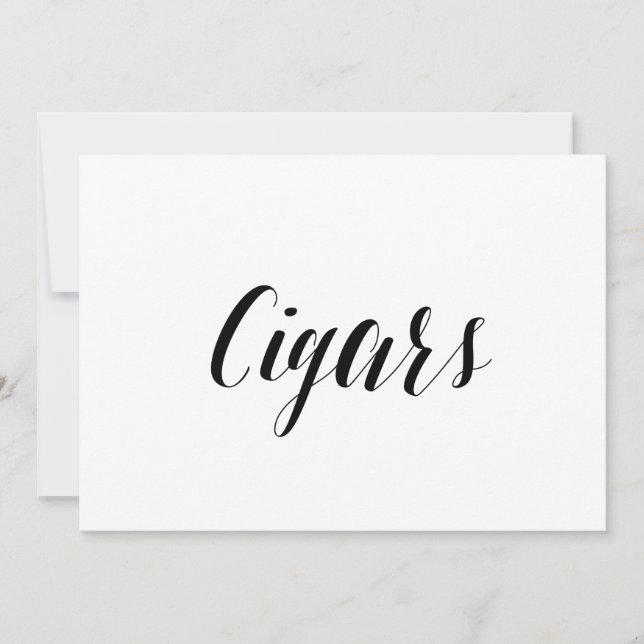 Invitación Rótulo del Boda "Cigarros" con estilo caligráfico (Anverso)