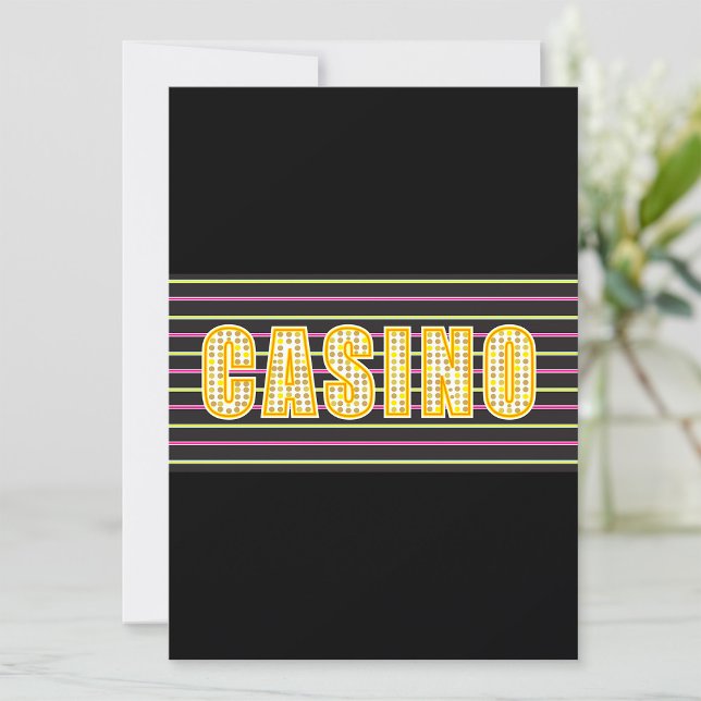 Invitación Rótulo del casino con las letras de punto de Polka (Subido por el creador)