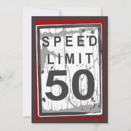 Invitación Rótulo del límite de velocidad nigroso de la fiest