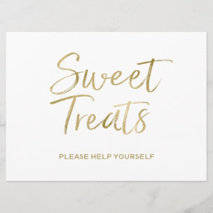 Invitación Rótulo "Dulces" Elegante carta de oro