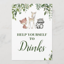 Invitación Rótulo Fiesta Woodland - Señal de estación de bebi