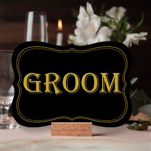 Invitación Rótulo Gatsby Boda Groom de Black & Gold de 1920