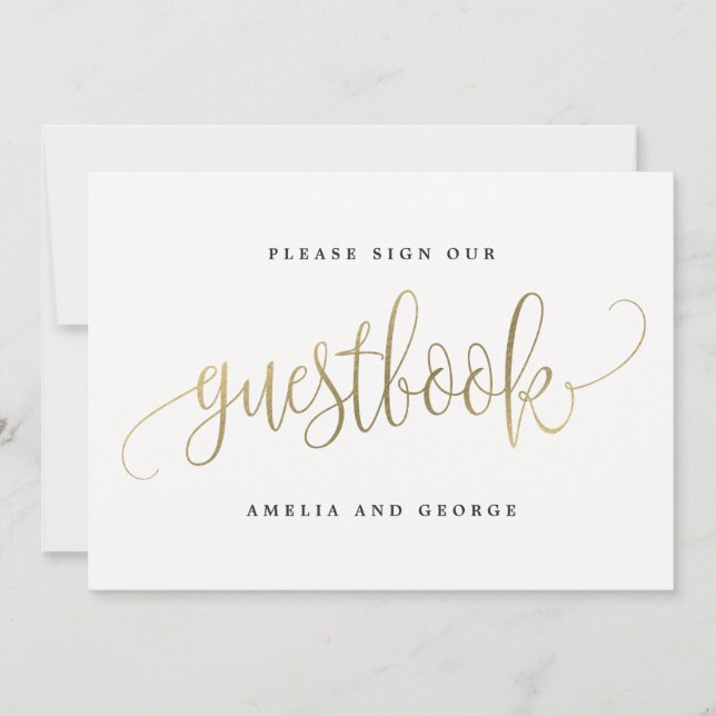 Invitación Rótulo Guestbook - La caligrafía encantadora (Anverso)