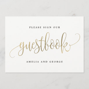Invitación Rótulo Guestbook - La caligrafía encantadora