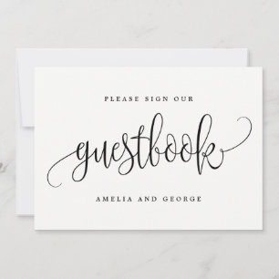 Invitación Rótulo Guestbook - La caligrafía encantadora