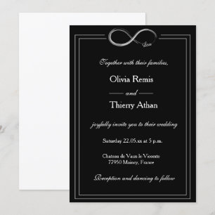 Invitación Rótulo Infinito Boda De Moda Único Blanco Y Negro