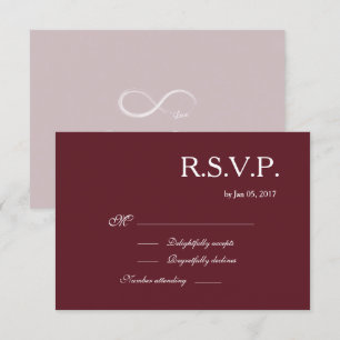Invitación Rótulo infinito Borgoña Rubor Elegante Boda RSVP
