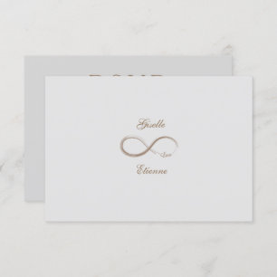 Invitación Rótulo infinito Gris dorado Nombre personalizado B