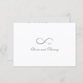 Invitación Rótulo infinito Oro Gris Único Boda Blanca RSVP