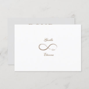 Invitación Rótulo infinito Oro Nombre blanco personalizado Bo