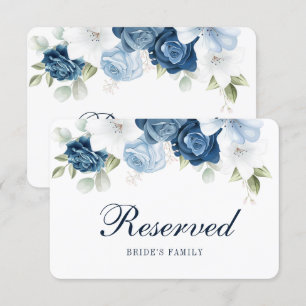 Invitación Rótulo reservado de Boda de acuarela azul de la Ma