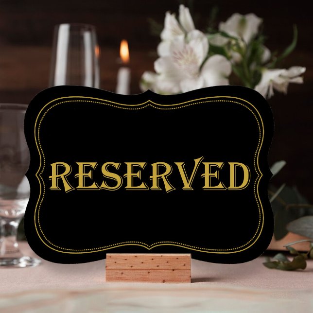 Invitación Rótulo reservado de Gatsby, Boda negro y oro de lo (Subido por el creador)