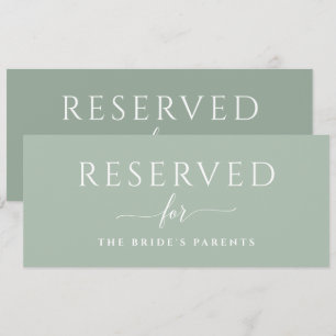 Invitación Rótulo reservado de Sage Green Boda Romántico