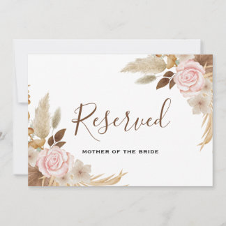 Invitación Rótulo reservado mínimo del Boda floral Boho