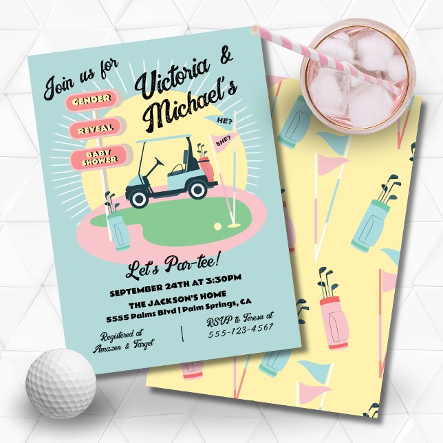 Invitación Rótulo revelado de Baby Shower de mediados del sig (Subido por el creador)