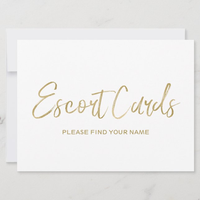 Invitación Rótulo "Tarjetas de Escort" boda | Dorado elegante (Anverso)