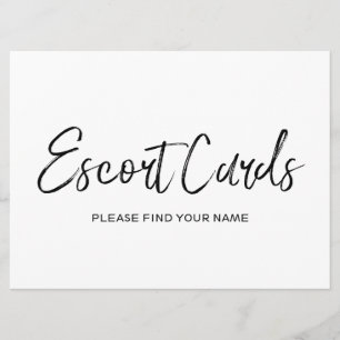 Invitación Rótulo "Tarjetas de Escort" boda   Letras de estil