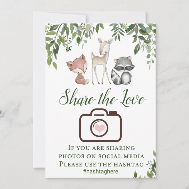 Invitación Rótulo Woodland - Comparte el Rótulo de la etiquet (Anverso)