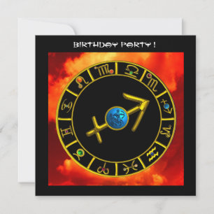 INVITACIÓN RÓTULOS DE CUMPLEAÑOS DE GOLD SAGITTARIUS JEWEL ZO