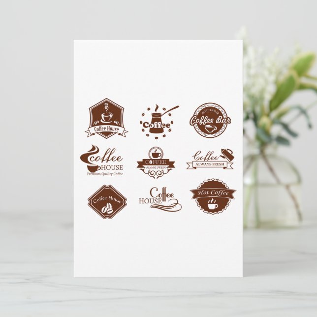 Invitación Rótulos de etiquetas de café (Anverso de pie)