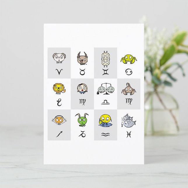 Invitación Rótulos divertidos de Zodiac (Subido por el creador)