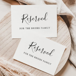 Invitación Rótulos minimalistas para sillas reservadas, asien
