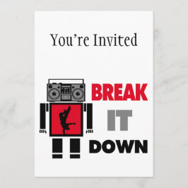Invitación Rotura del robot de Boombox del muchacho de B él