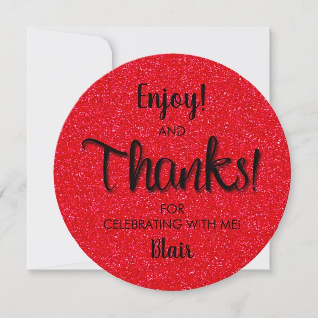 Invitación ROUND Birthday Dinner Plate Gracias (Anverso)