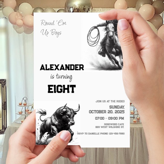 Invitación Round 'Em Up Boys Cowboy Birthday Party (Subido por el creador)