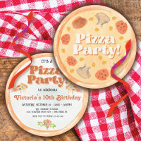 Round Watercolor Pizza Birthday Party