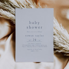 Invitación ROWAN Boho Moderno Boy Blue Simple Baby Shower
