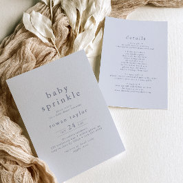 Invitación ROWAN Classic Boy Blue Boho Simple Baby Sprinkle