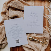 ROWAN Rustic Boy Blue QR Simple Baby Shower