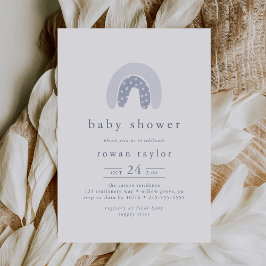 Invitación ROWAN Summer Boy Blue Boho Rainbow Baby Shower