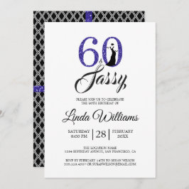 Invitación Royal Blue 60 y Sassy | 60.ª fiesta de cumpleaños