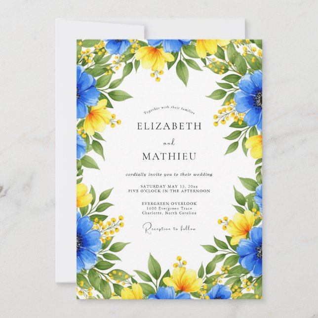 Invitación Royal Blue Alluring Summer Wedding (Anverso)