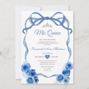 Invitación Royal Blue Flow Cinta Cinta Plata Miño