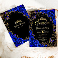 Royal Blue Gold Quinceanera